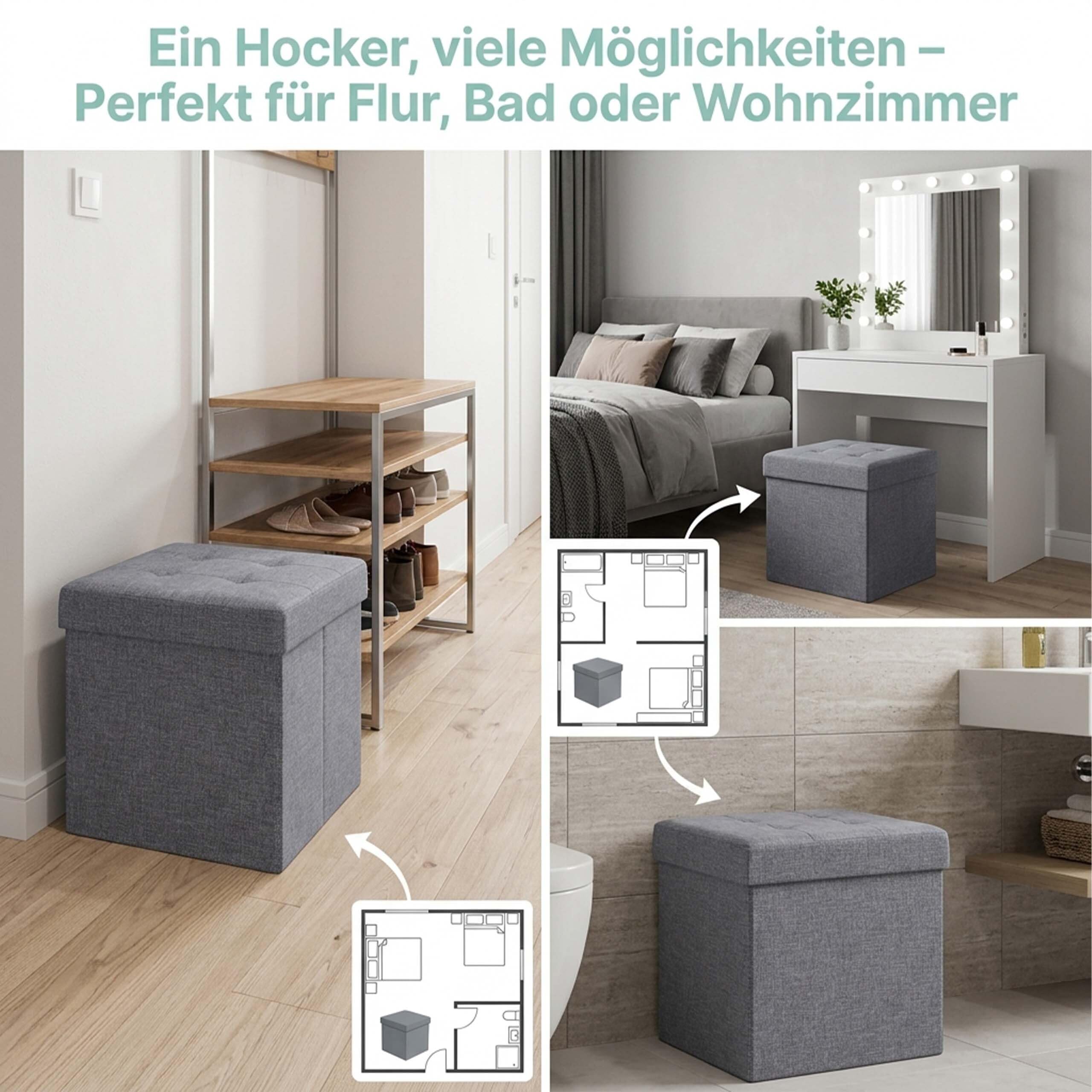 relaxdays-sitzhocker-mit-stauraum-faltbar-gepolstert-grau image 6