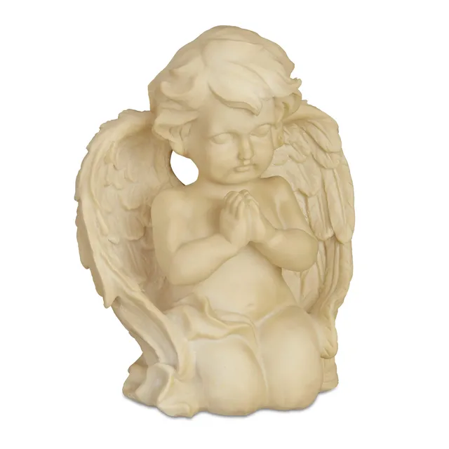 relaxdays-grabengel-kniend-betend-creme-schutzengel-aus-kunststein-15-5-cm image 1