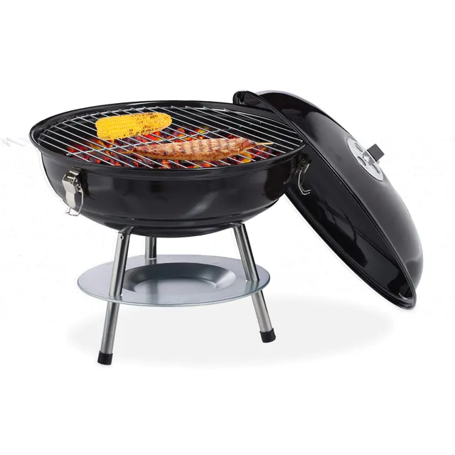 relaxdays-kugelgrill-tragbar-holzkohle-mit-deckel-36x37-cm-schwarz image 1