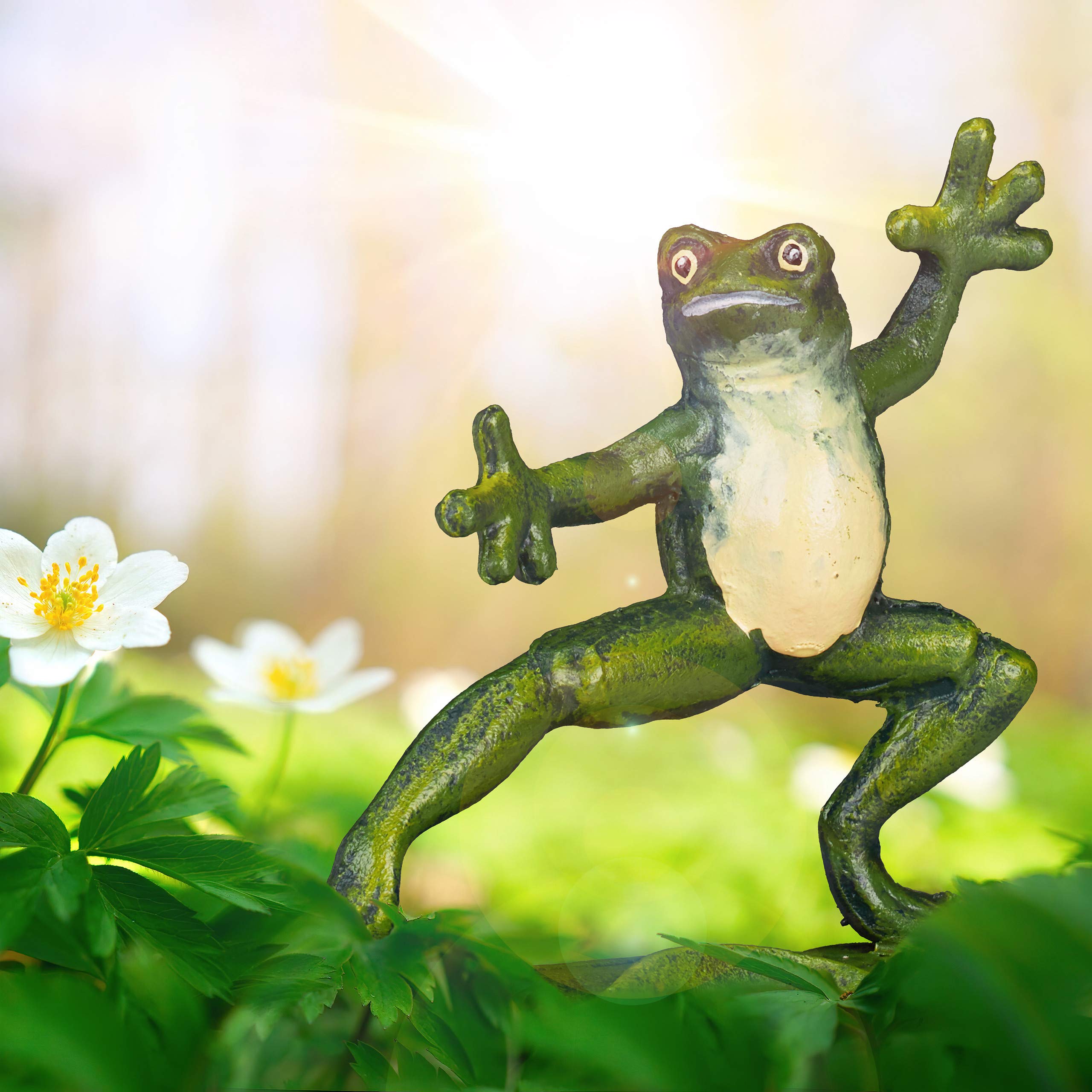 relaxdays-gartenfigur-frosch-auf-blatt-gusseisen-gr-n-14-5x19-5x6-cm image 5