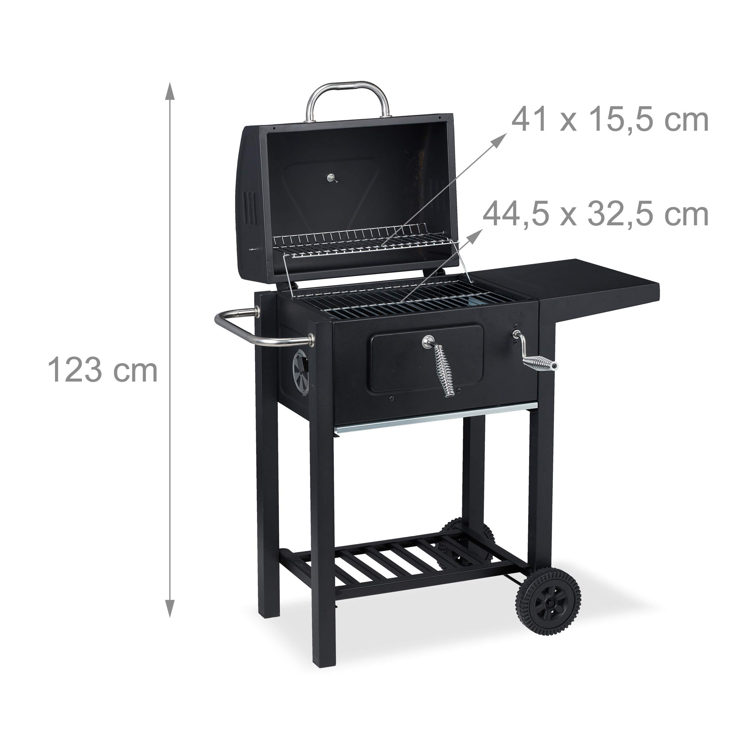 relaxdays-holzkohlegrill-grillwagen-bbq-smoker-schwarz-mit-deckel image 5