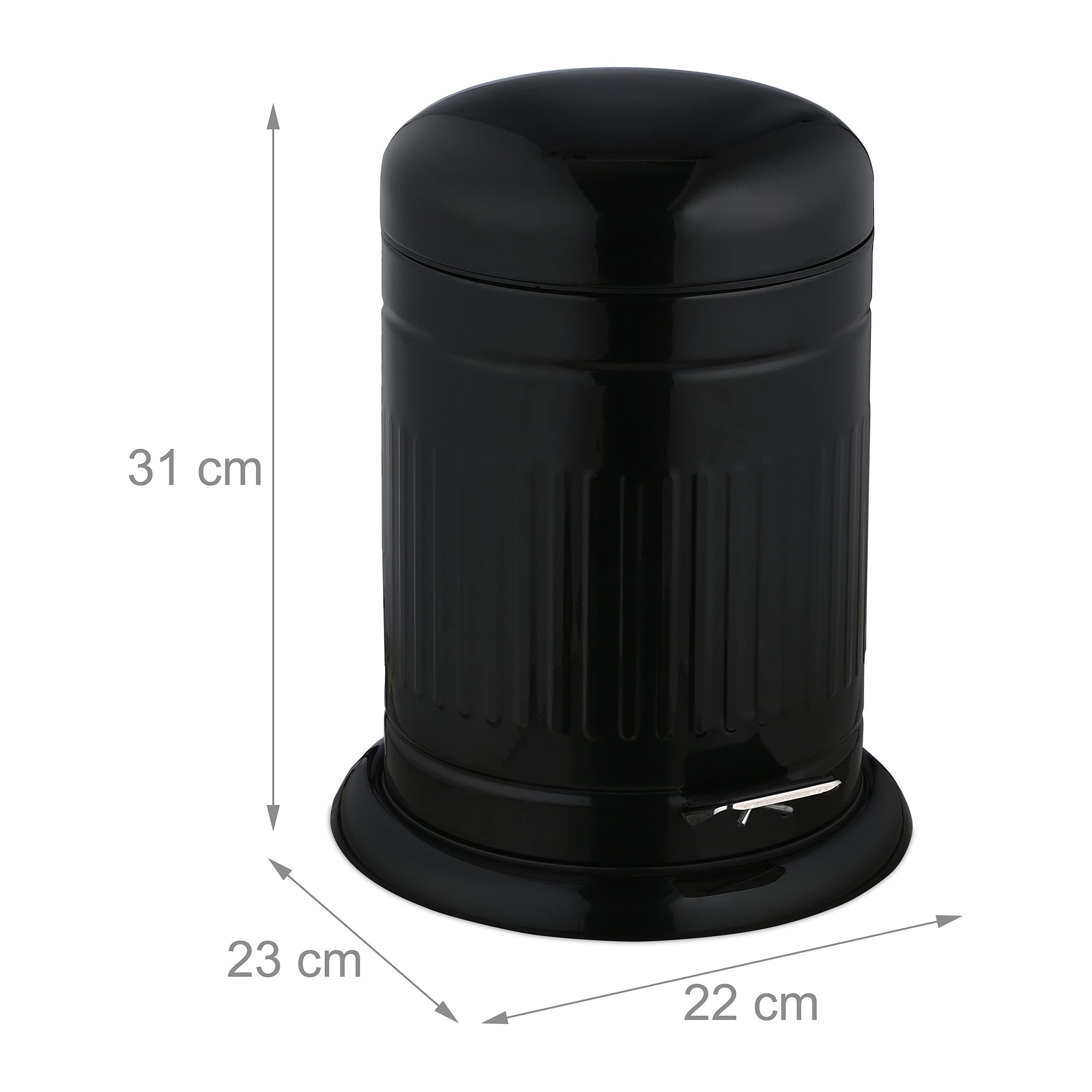 relaxdays-treteimer-3-liter-retro-metall-schwarz image 4