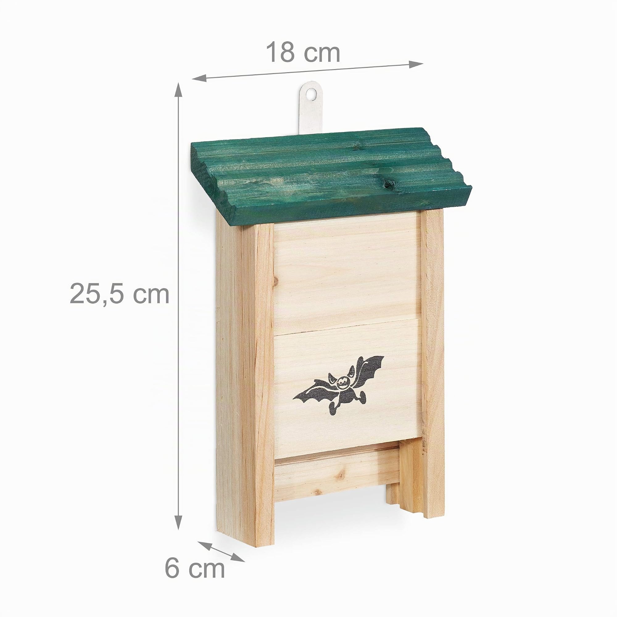 relaxdays-fledermauskasten-holz-natur-gr-n-unterschlupf-25-5-x-18-x-6-cm image 4
