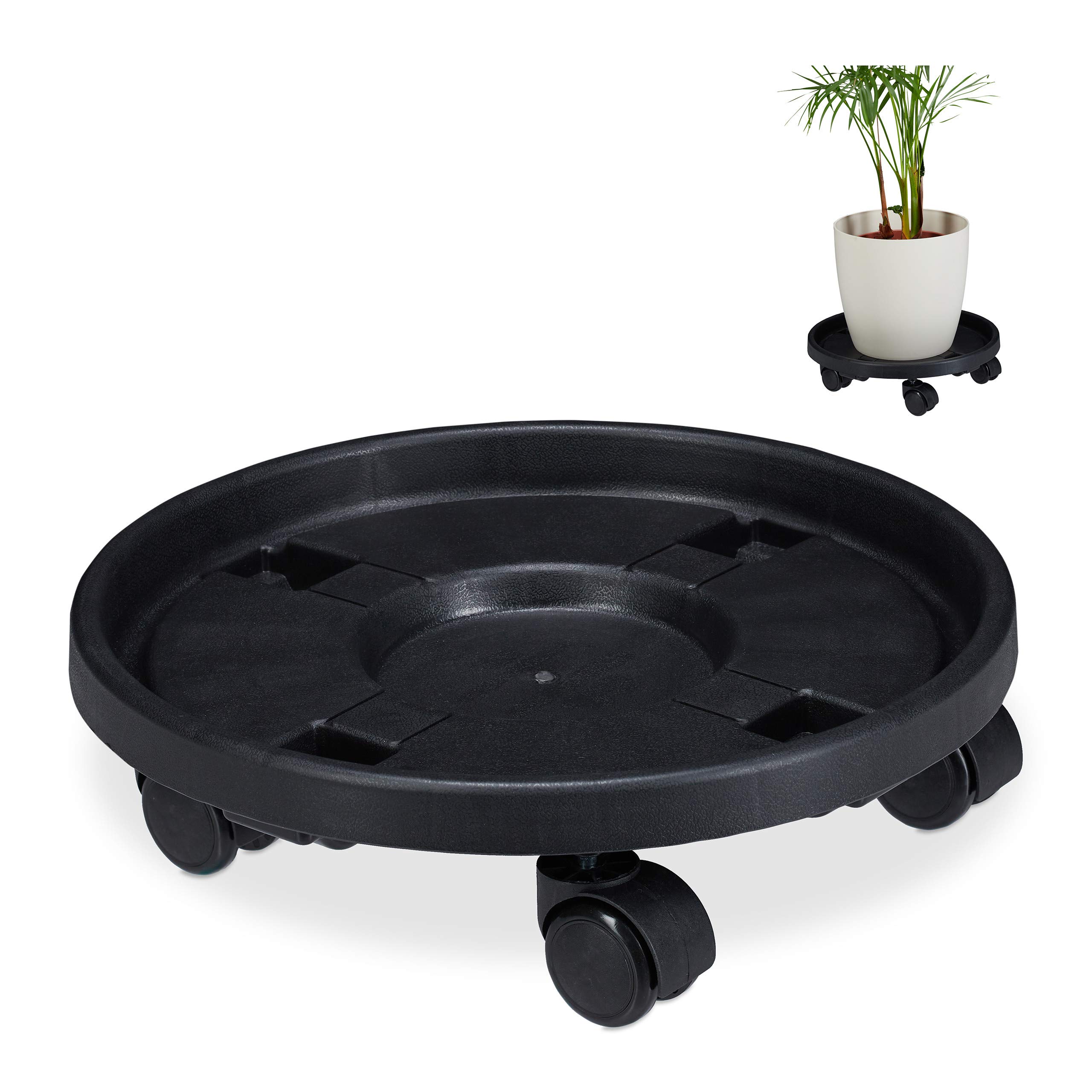 relaxdays-pflanzenroller-rund-2er-set-35-5-cm-kunststoff-schwarz image 1