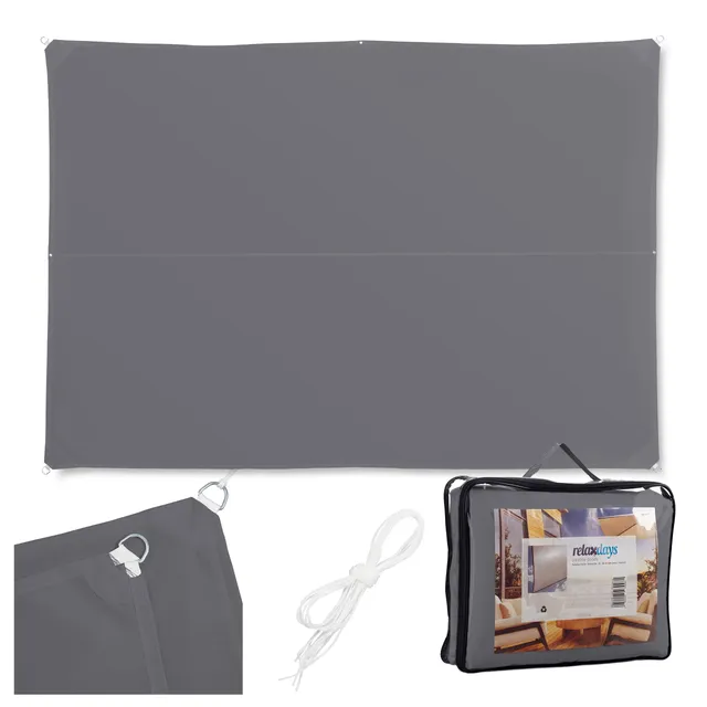 relaxdays-sonnensegel-rechteckig-3x4-m-grau-wasserabweisend-uv-best-ndig image 1