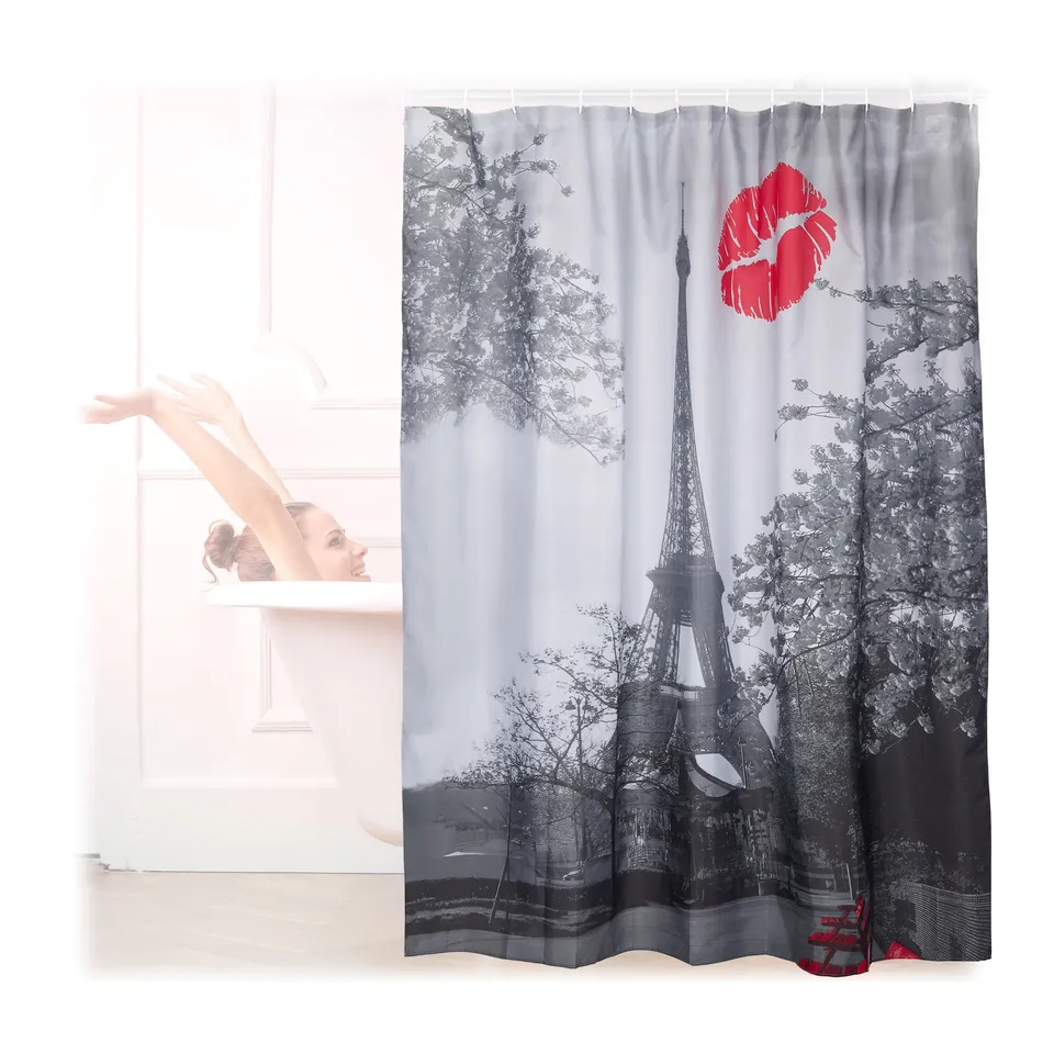 relaxdays-duschvorhang-eifelturm-motiv-180x180-cm-schwarz-wei image 1