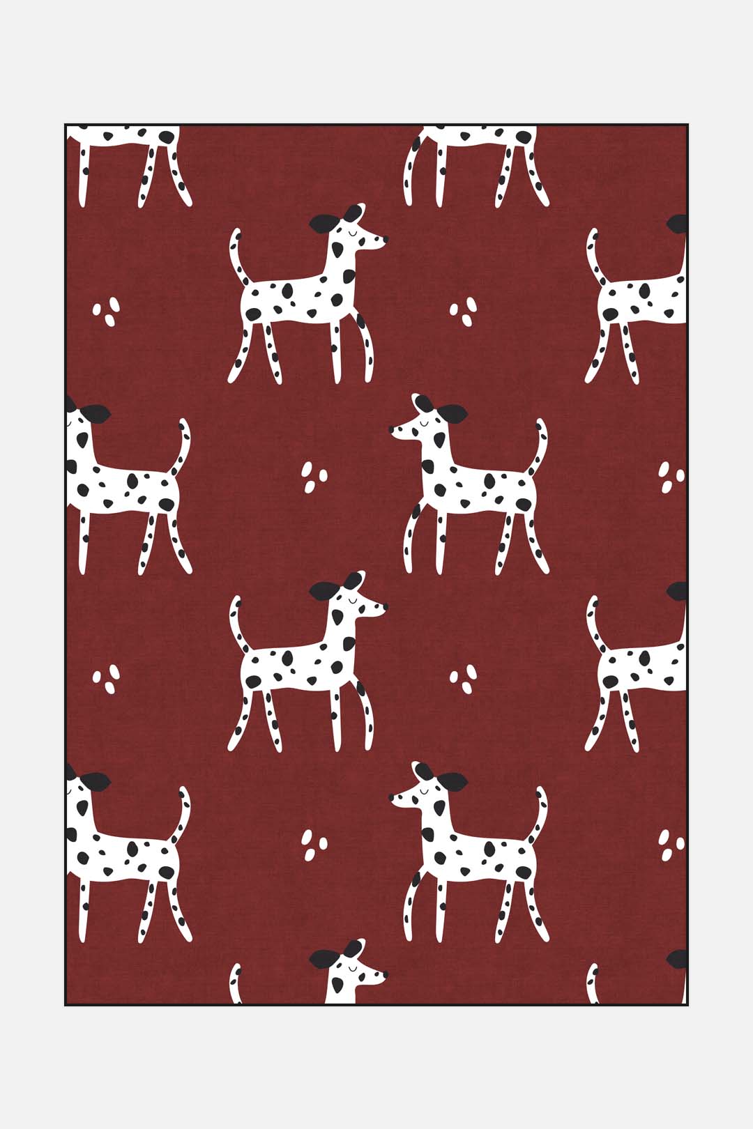 teppana-dalmatiner-rot-teppich-waschbar-kinder-rot-schwarz image 1