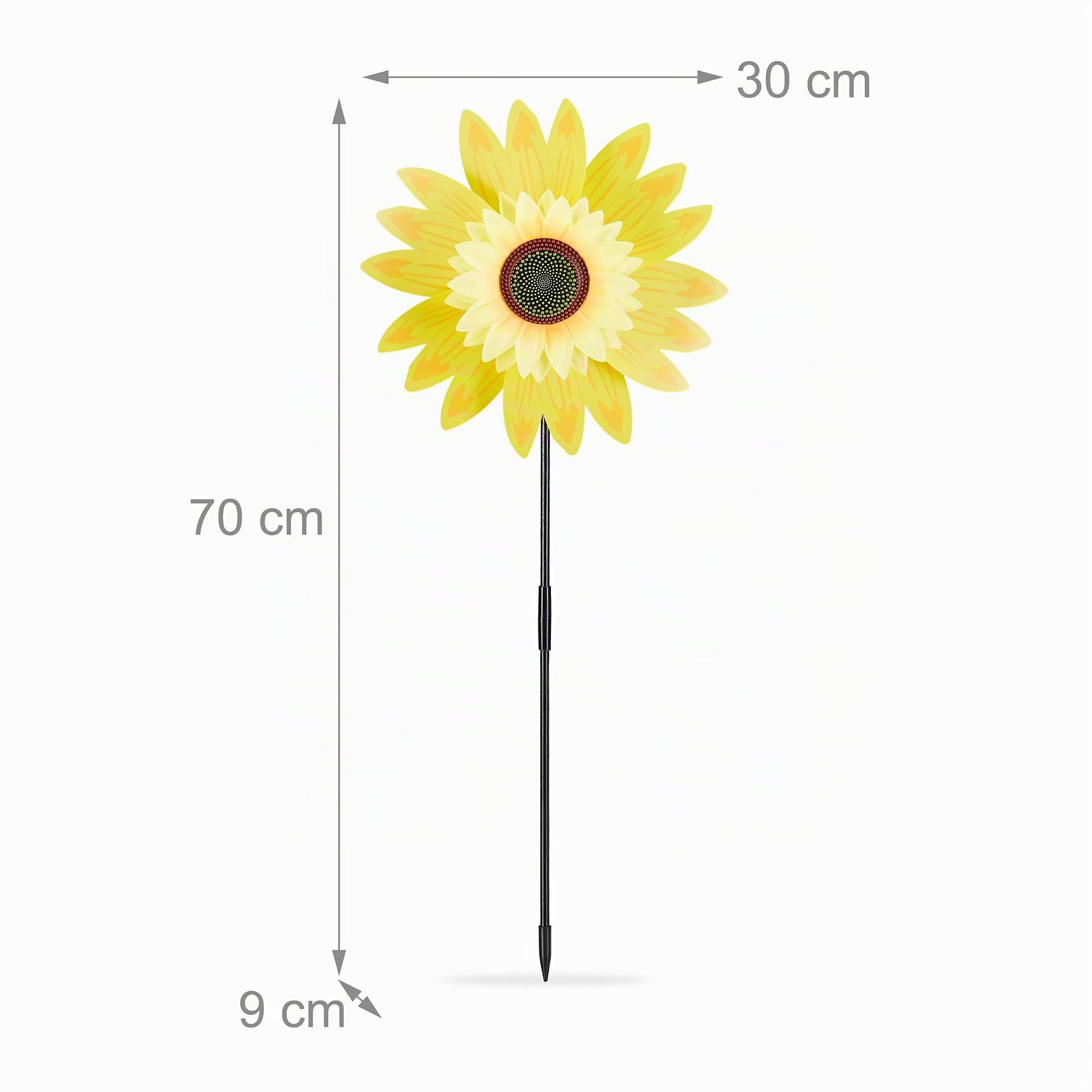 relaxdays-windrad-blume-sonnenblume-70-cm-gelb-gartenstecker image 4