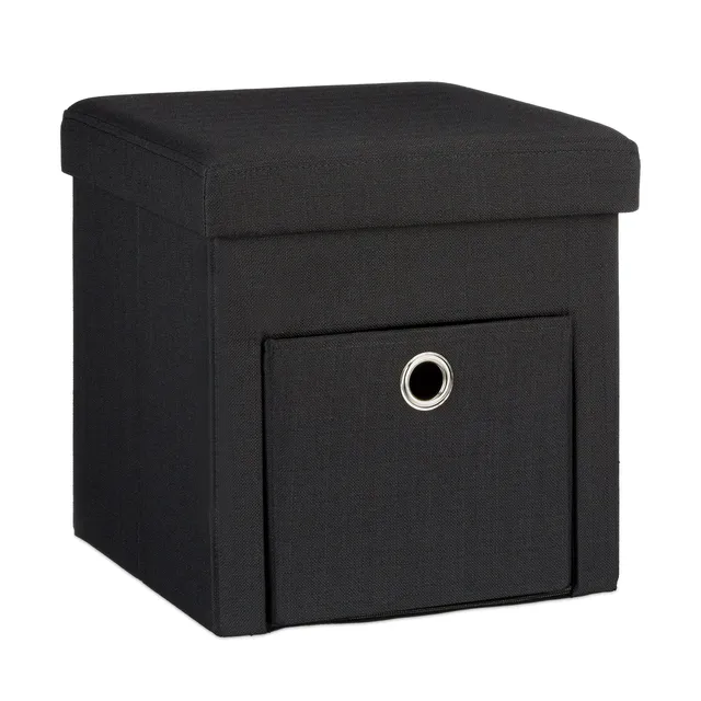 relaxdays-10020369-46-faltbarer-sitzhocker-aus-stoff-38x38x38-cm-schwarz image 1