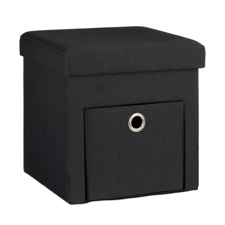 relaxdays-10020369-46-faltbarer-sitzhocker-aus-stoff-38x38x38-cm-schwarz image 1