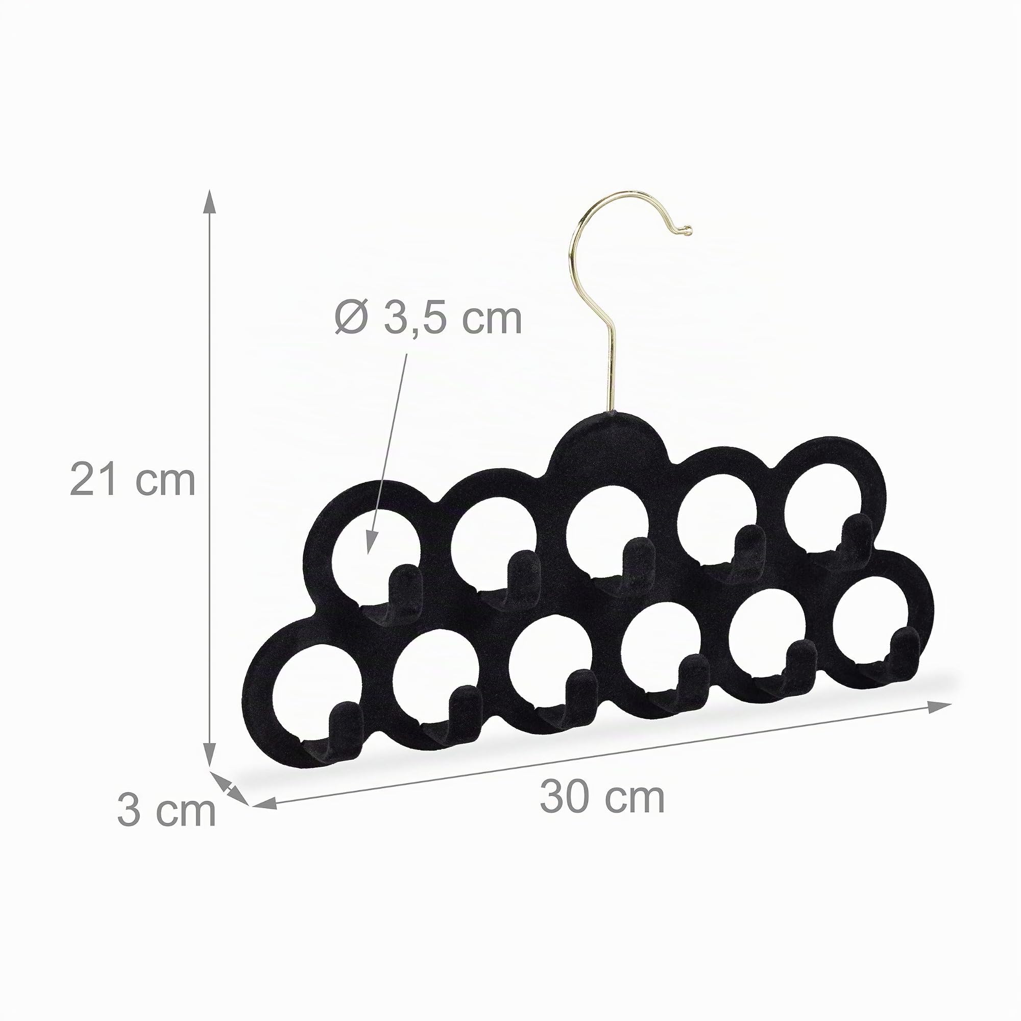 relaxdays-schalhalter-360-drehbar-11-l-cher-samt-schwarz image 4
