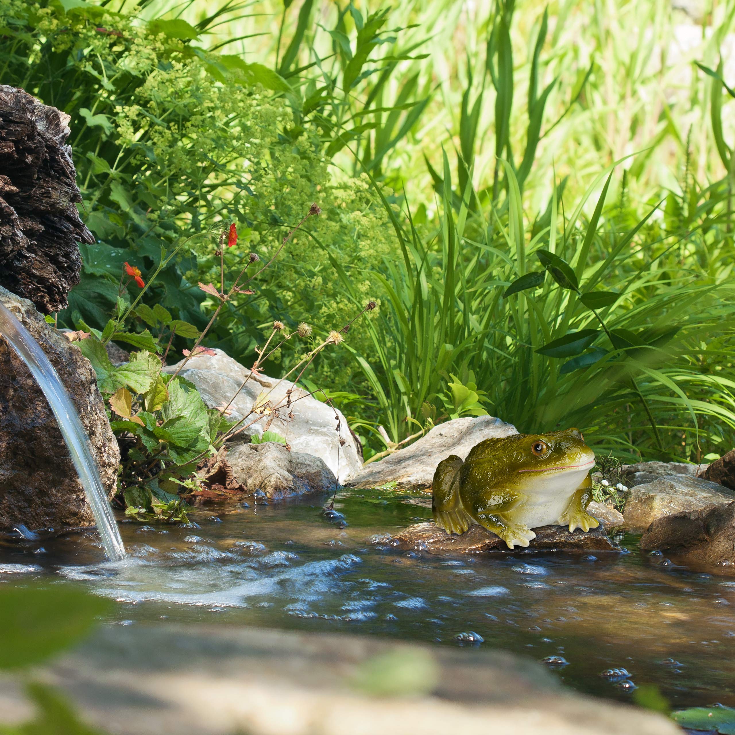 relaxdays-gartenfigur-frosch-sitzend-kunststein-gr-n-9x13-5x15-cm image 2