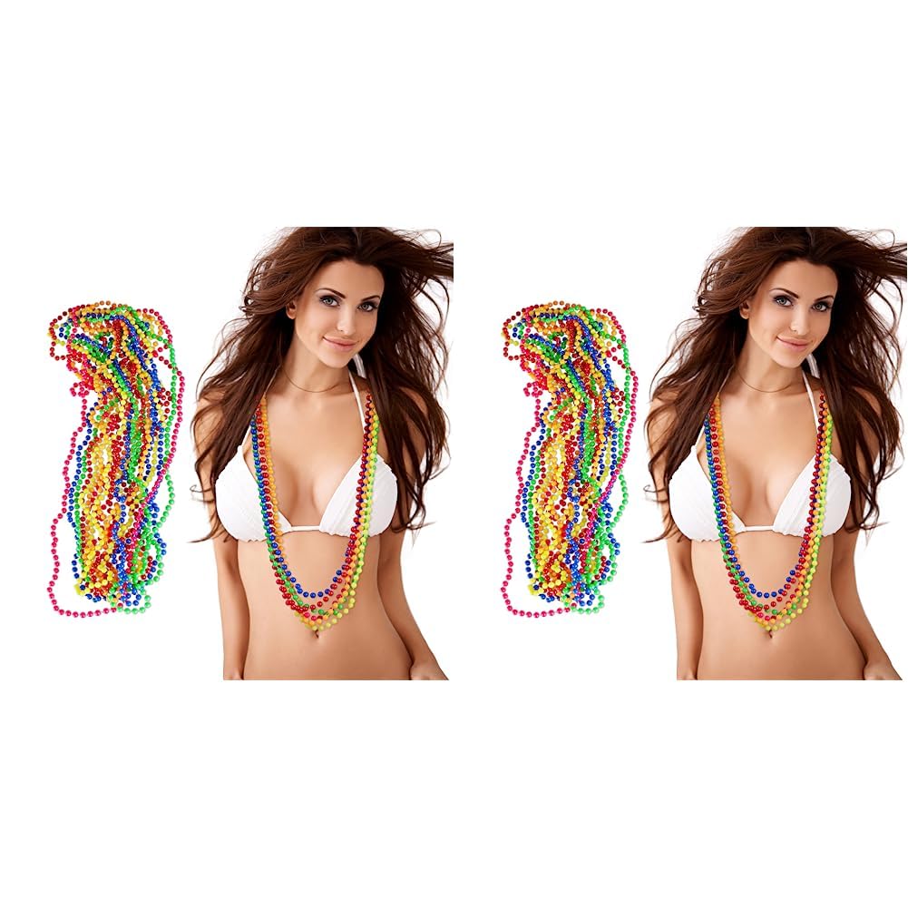 relaxdays-48x-perlenketten-neon-hippiekette-80er-kost-m-accessoire-6-farben image 8