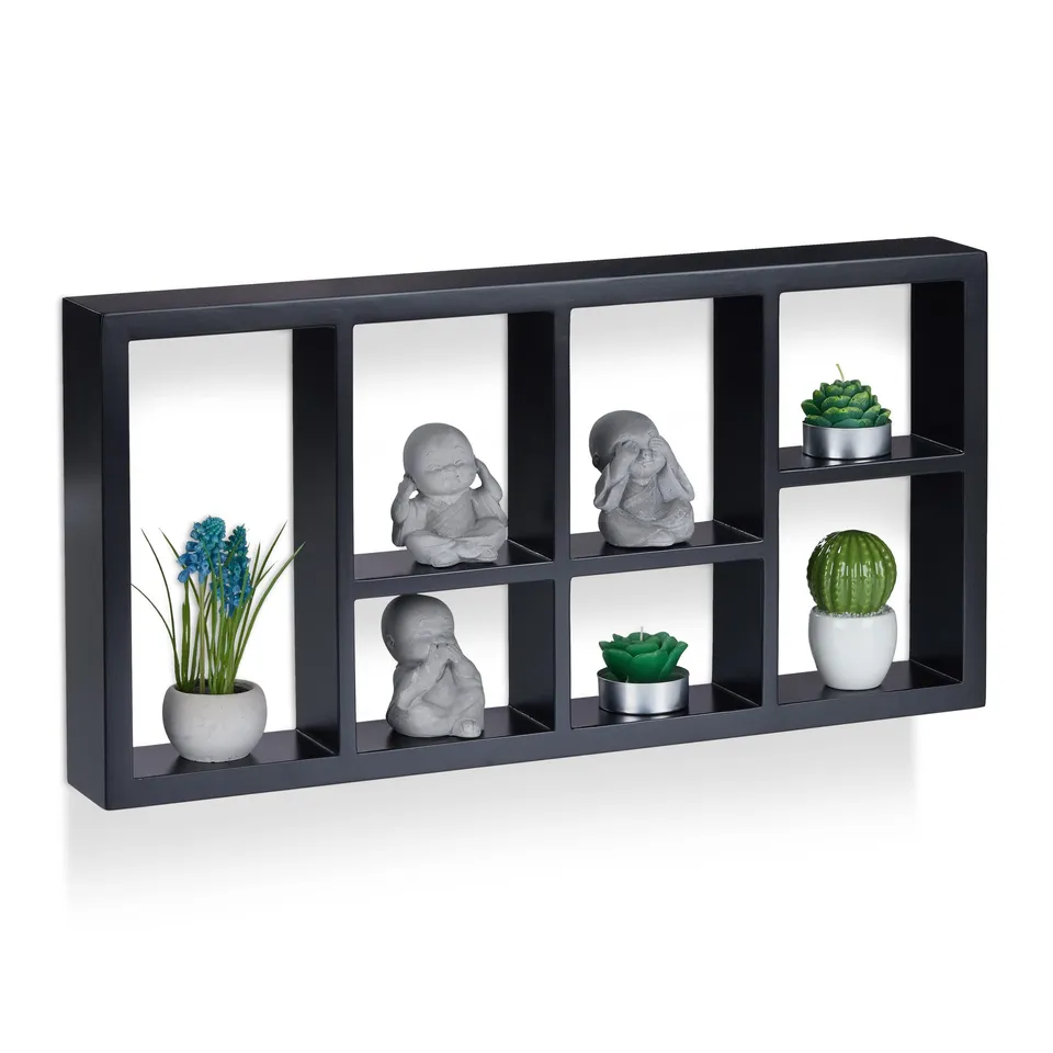 relaxdays-wandregal-schwebend-schwarz-30-5x61x7-5-cm-7-f-cher image 1