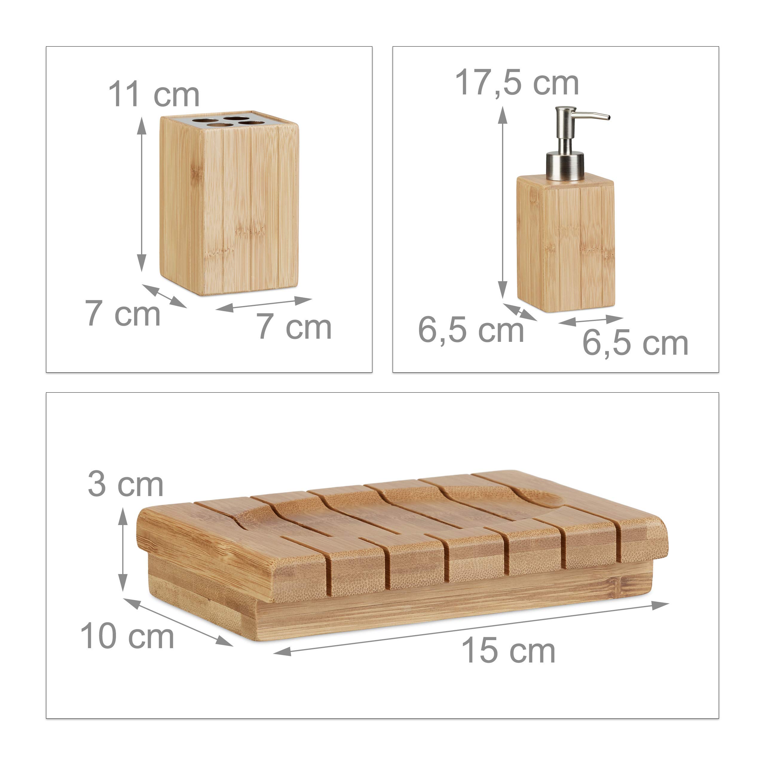 relaxdays-badaccessoires-bambus-3-teilig-seifenspender-seifenschale-zahnb-rstenh image 4