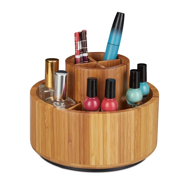 relaxdays-make-up-organizer-bambus-360-drehbar-rund-d-20-cm-natur image 1