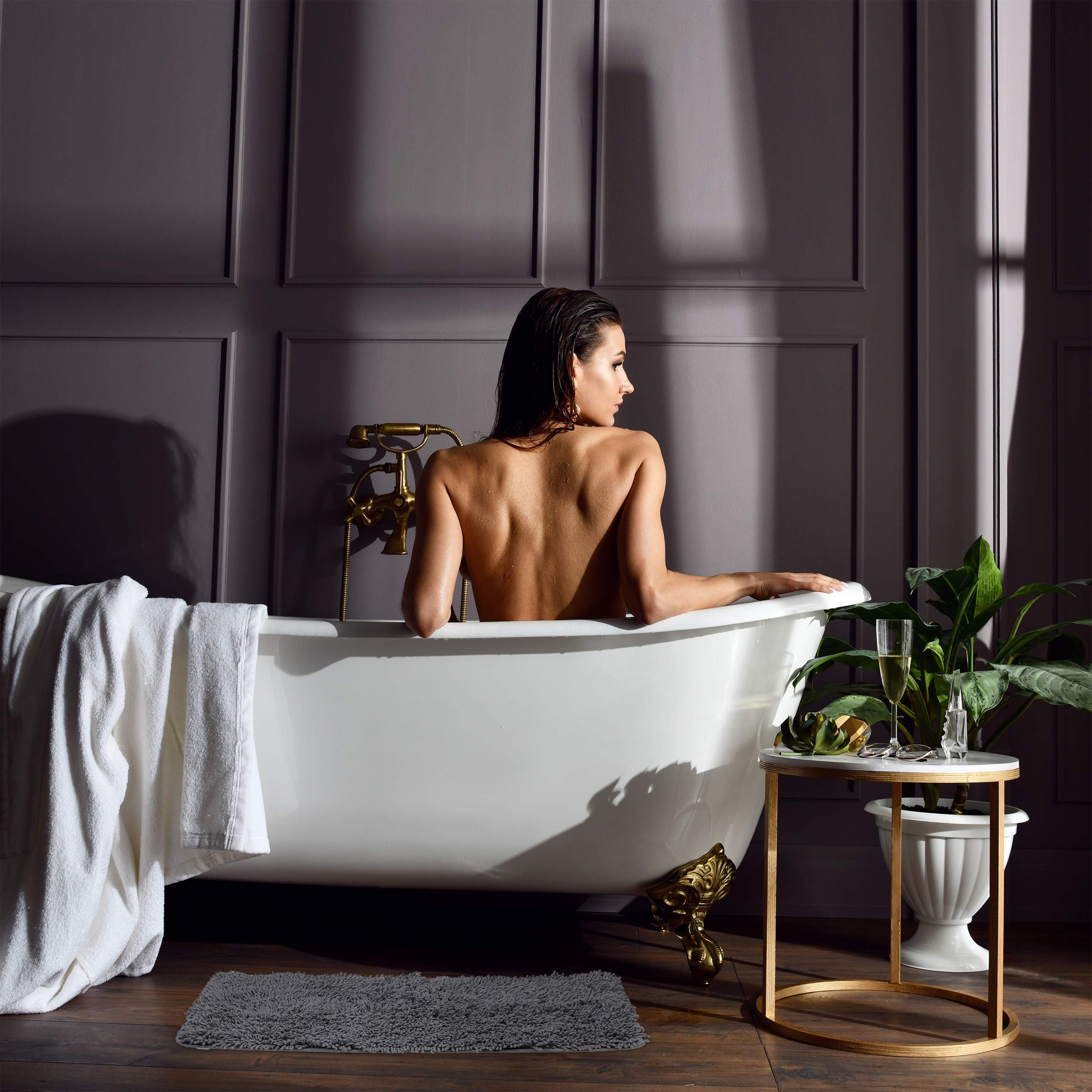 relaxdays-badematte-baumwolle-50x80-cm-grau-rutschfest-waschbar image 5