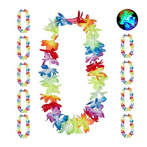 relaxdays-hawaiikette-mit-led-10er-set-bunt image 8