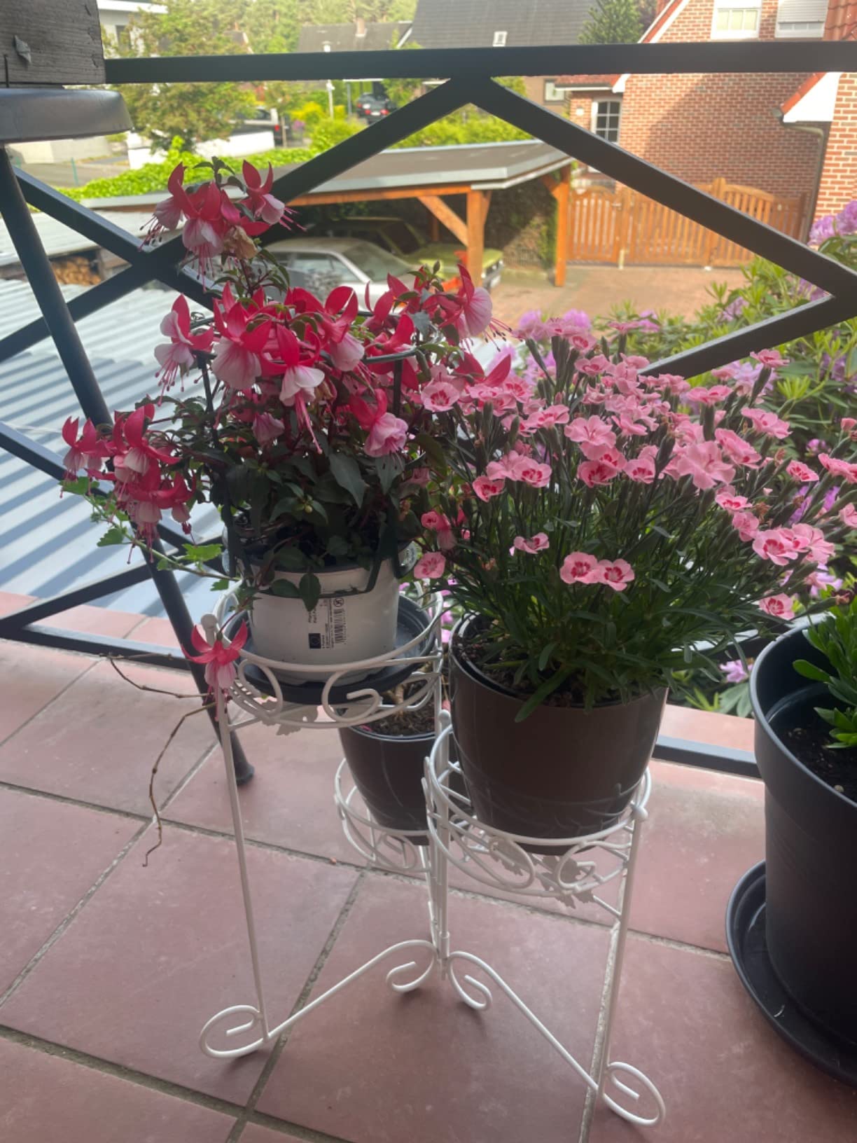 Macht was her auf dem Balkon