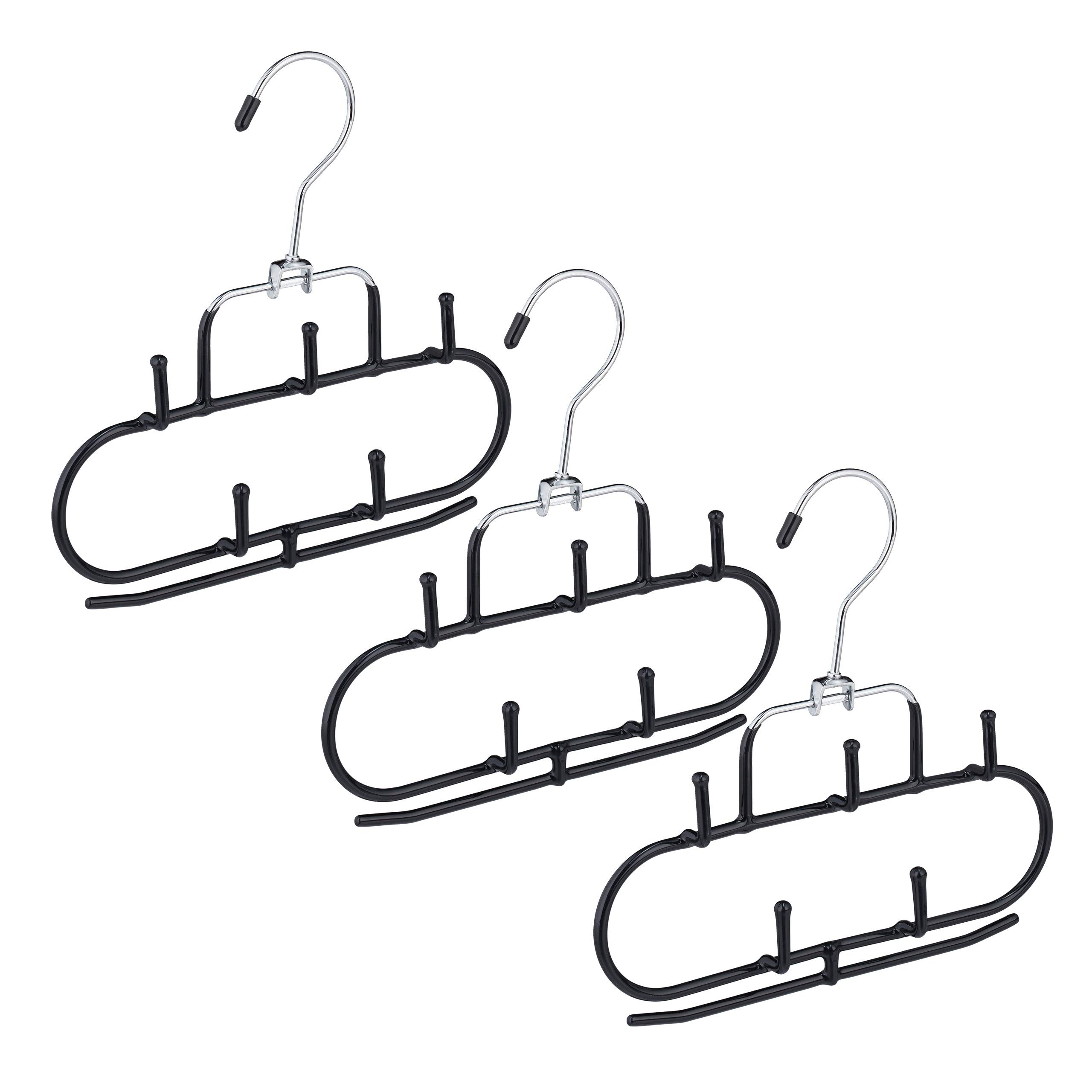 relaxdays-g-rtelhalter-3er-set-5-haken-metall-schwarz-f-r-g-rtel-krawatten-t-che image 1