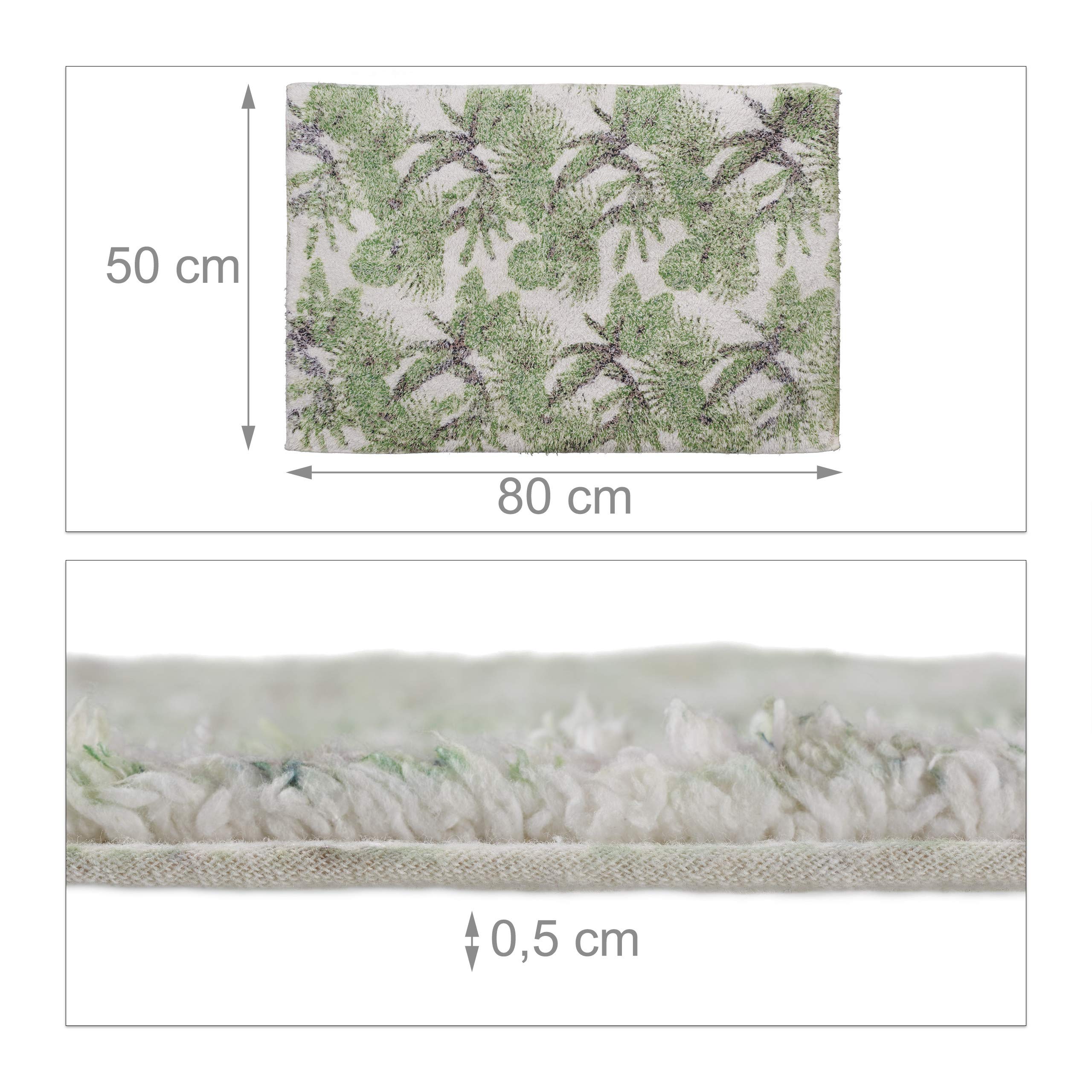 relaxdays-badteppich-bl-tter-50-x-80-cm-baumwolle-polyester-wei-gr-n image 3