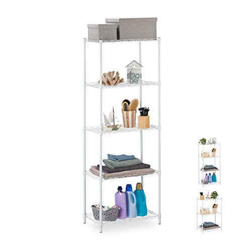 relaxdays-regal-metall-5-ablagen-standregal-hellgrau-158-5x56x35cm image 8