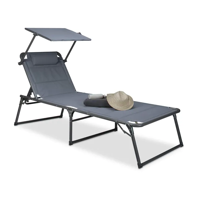 relaxdays-gartenliege-klappbar-mit-dach-37-x-70-x-200-cm-anthrazit image 1