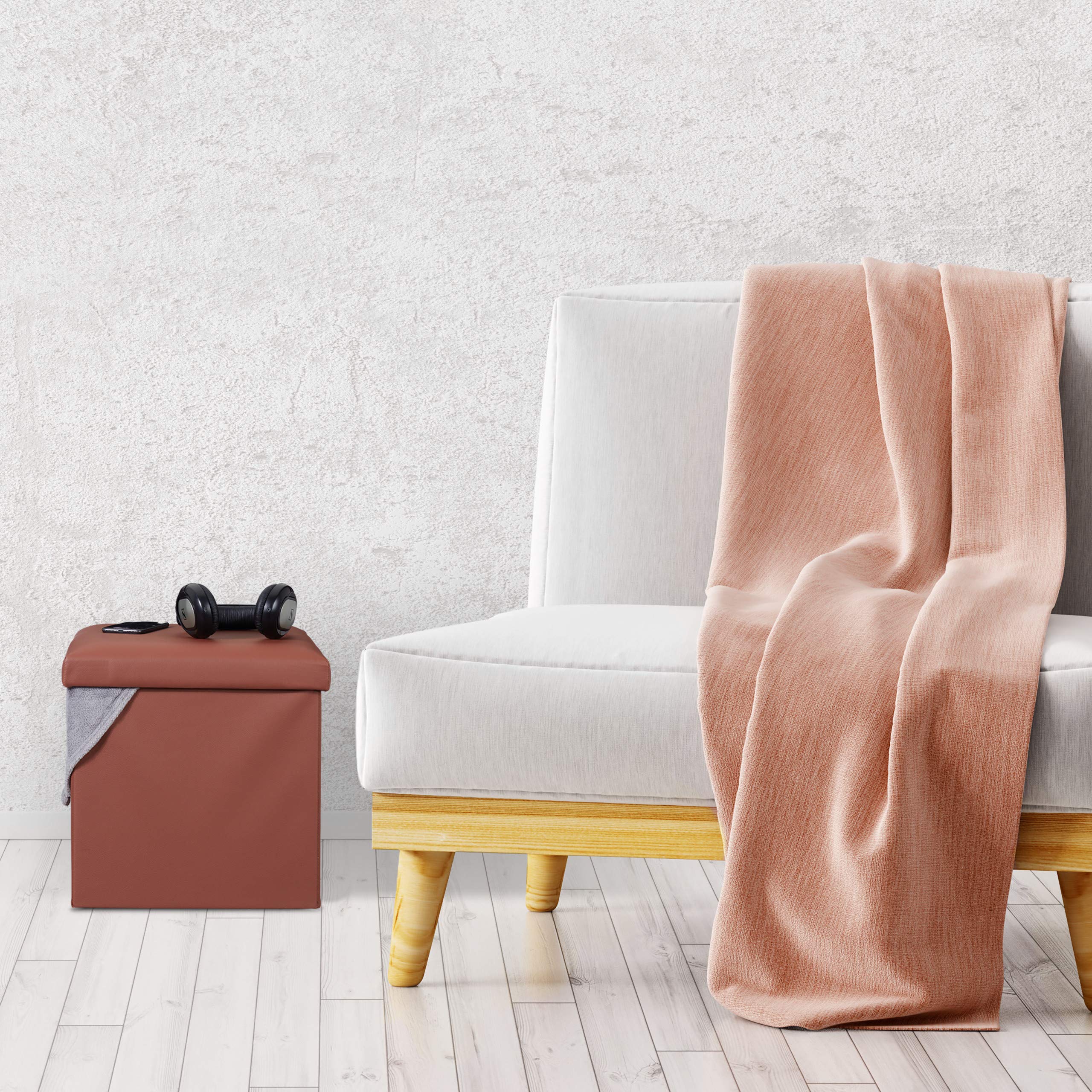 relaxdays-hocker-mit-stauraum-kunstleder-braun-38x38x38cm image 2