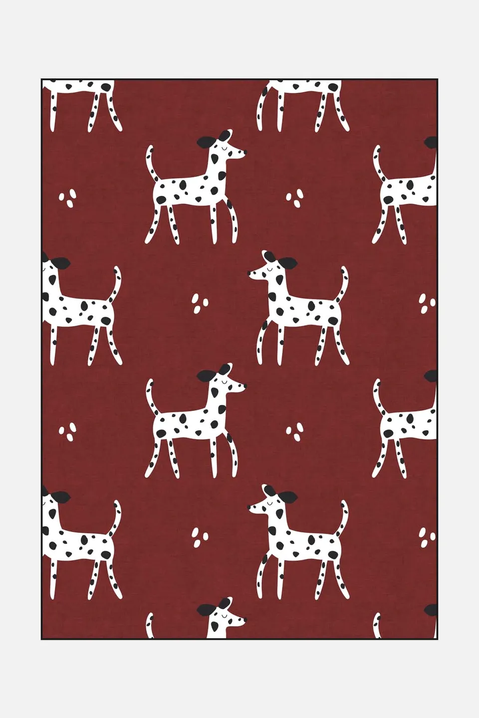 teppana-dalmatiner-rot-teppich-waschbar-kinder-rot-schwarz image 1