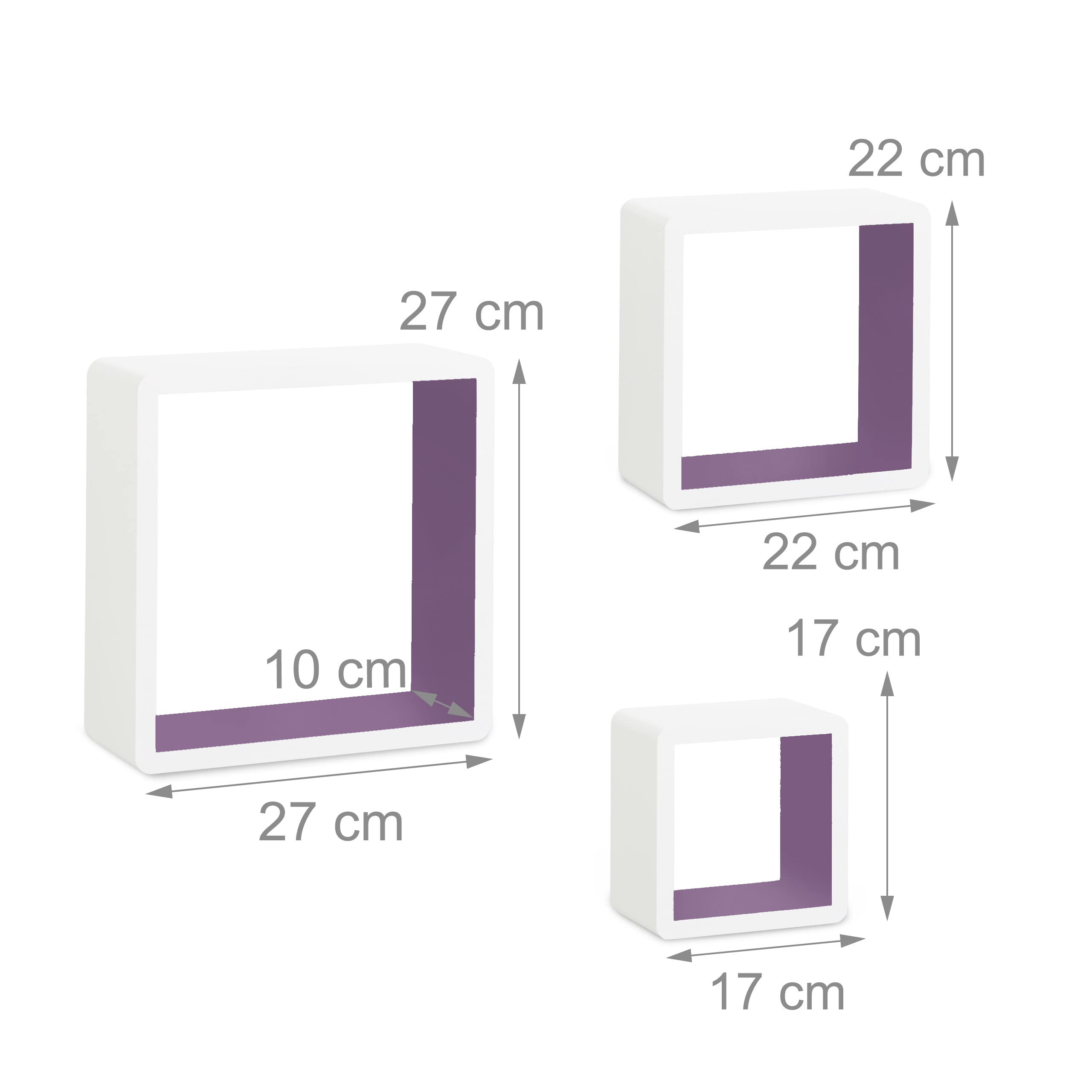 relaxdays-wandregal-cube-3er-set-mdf-wei-violett-27-x-27-x-10-cm image 3