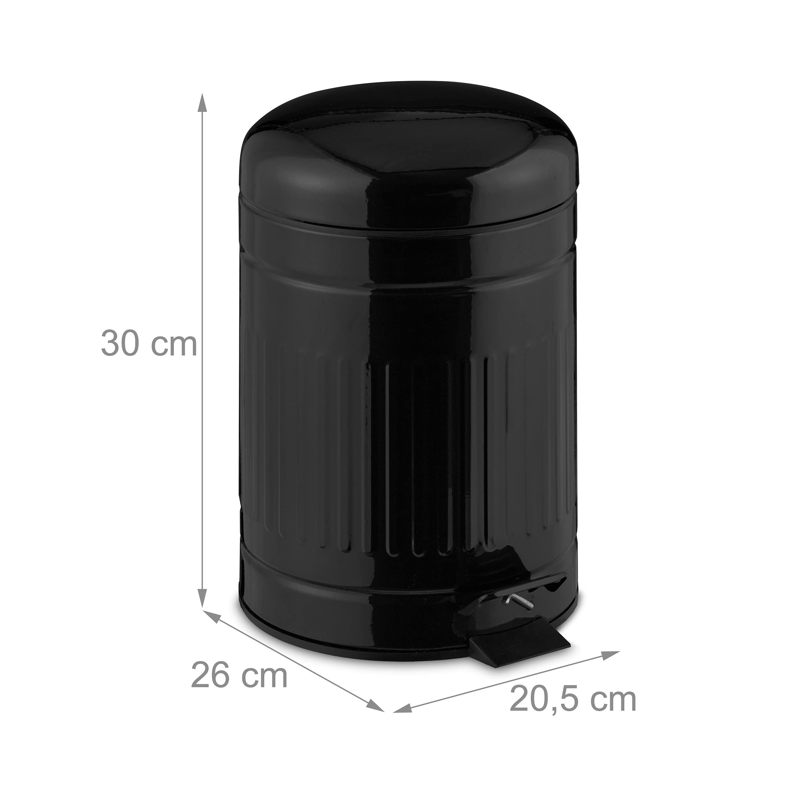 relaxdays-treteimer-5-l-metall-schwarz-mit-absenkautomatik image 4