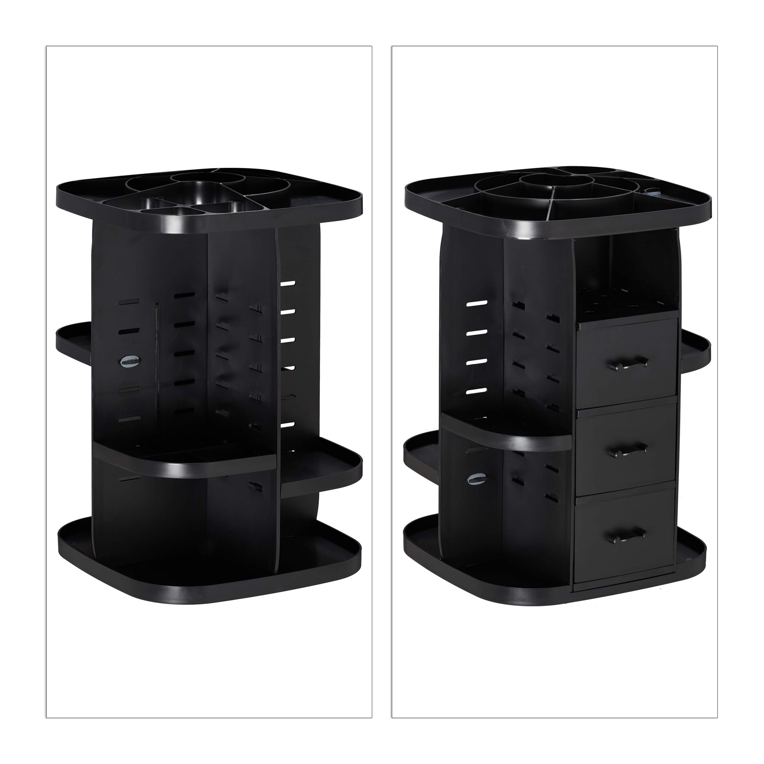 relaxdays-make-up-organizer-360-drehbar-schwarz-mit-schubladen image 6