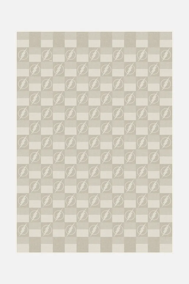 teppana-the-flash-karo-beige-teppich-waschbarer-kinder-teppich image 1
