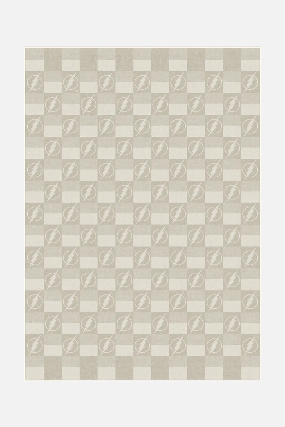 teppana-the-flash-karo-beige-teppich-waschbarer-kinder-teppich image 1