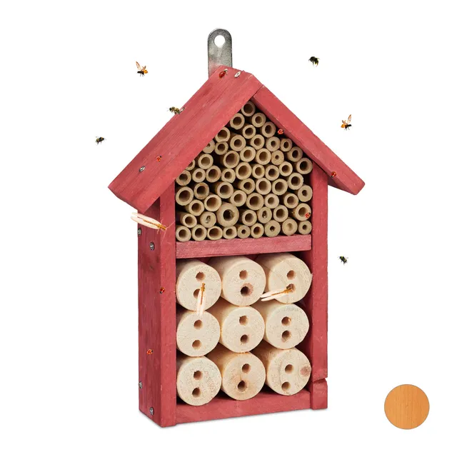 relaxdays-insektenhotel-bausatz-rot-insektenhaus-26-x-16-x-6-cm image 1