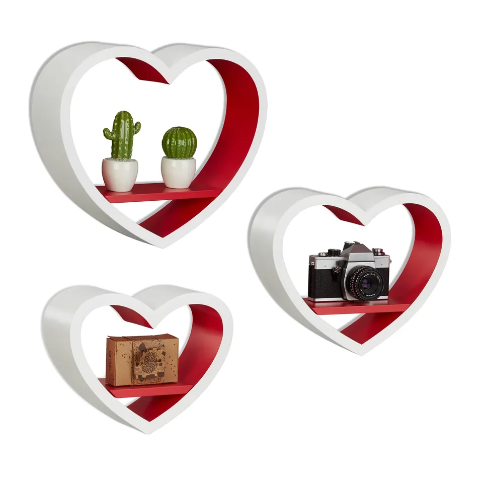 relaxdays-wandregal-herz-3er-set-wei-rot-bis-6kg-10x40x33cm image 1