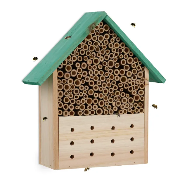 relaxdays-insektenhotel-nisthilfe-f-r-wildbienen-30-x-27-x-9-cm-natur-gr-n image 1
