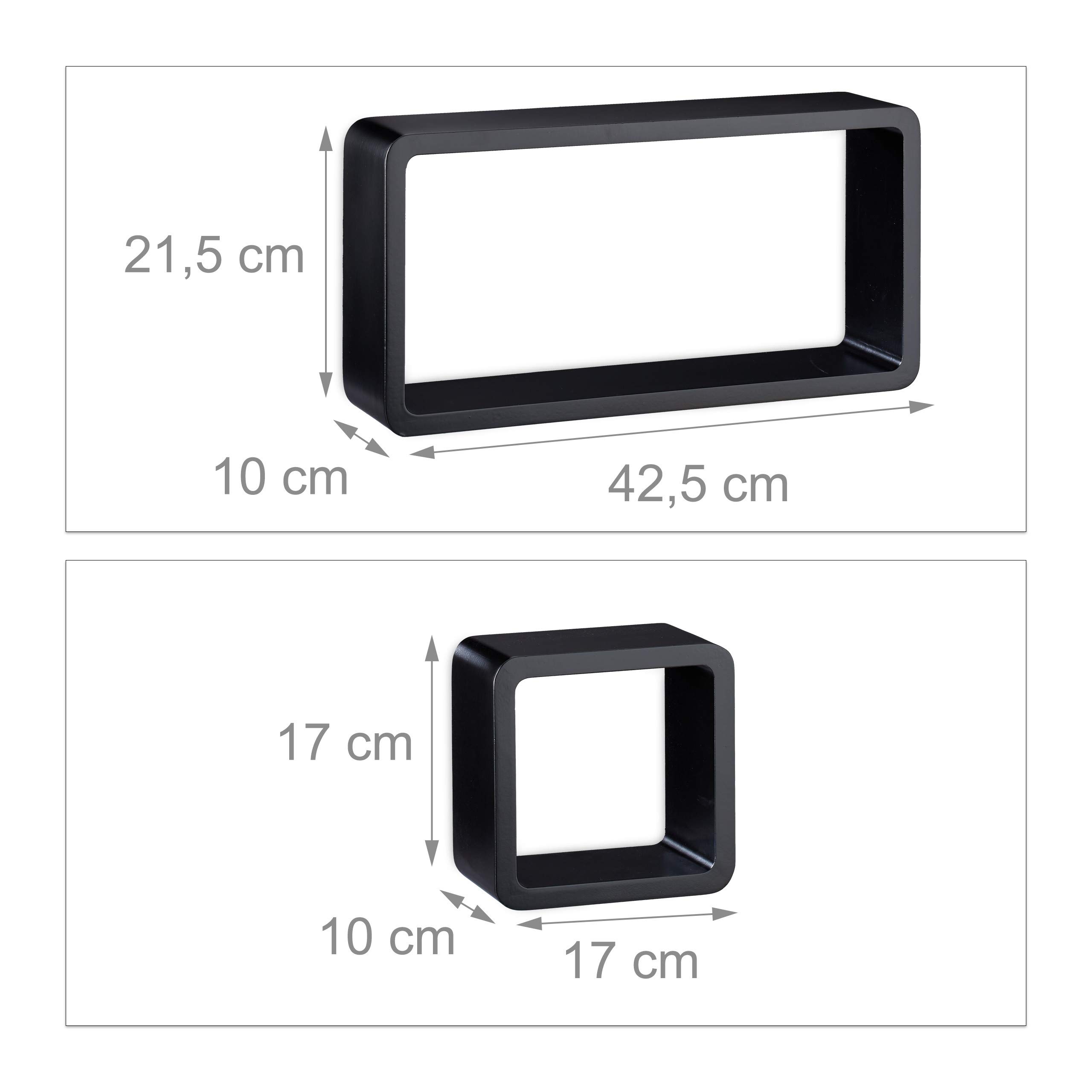 relaxdays-cube-regal-3er-set-schwebend-mdf-schwarz image 3
