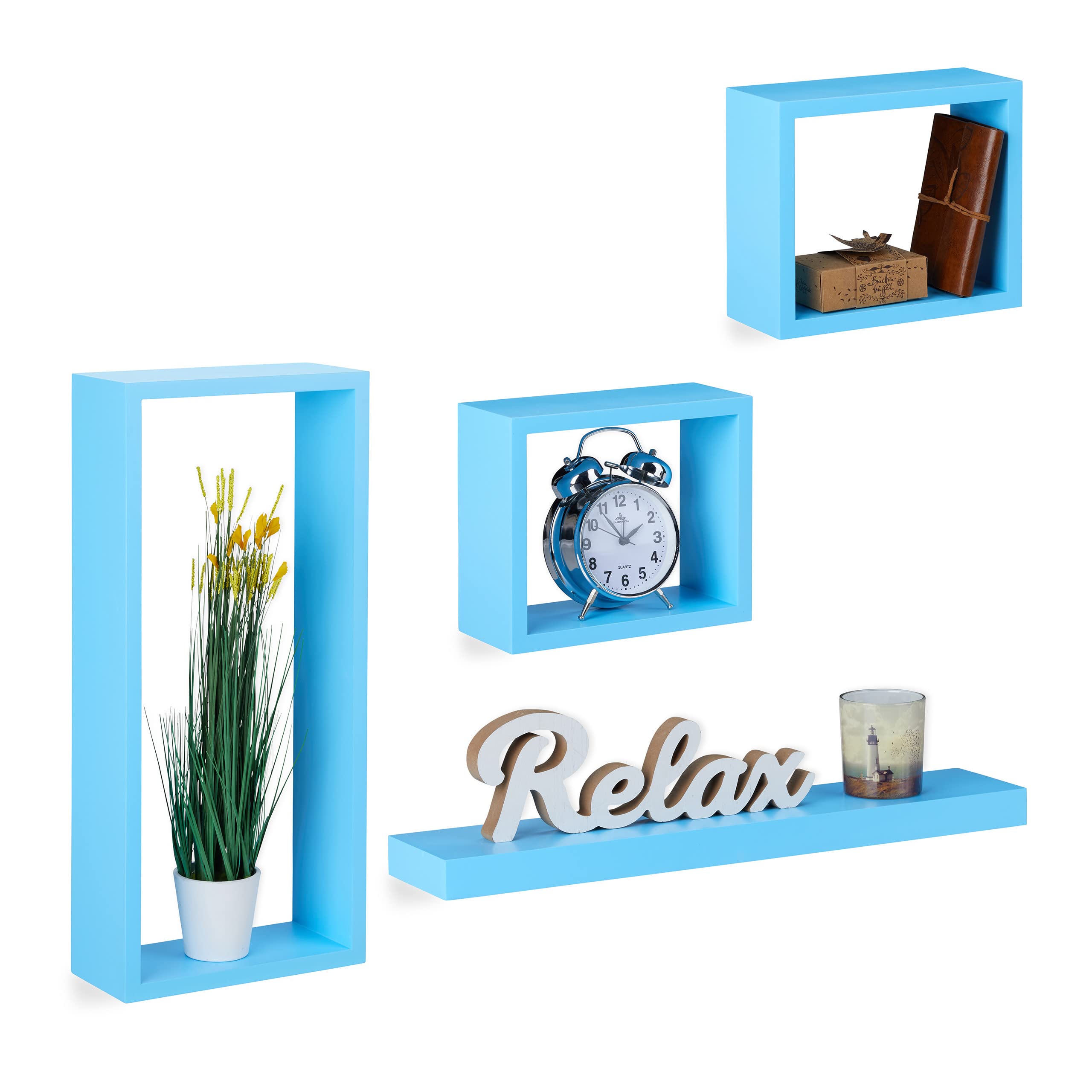 relaxdays-wandregal-4er-set-cube-regalbrett-freischwebend-mdf-blau image 1