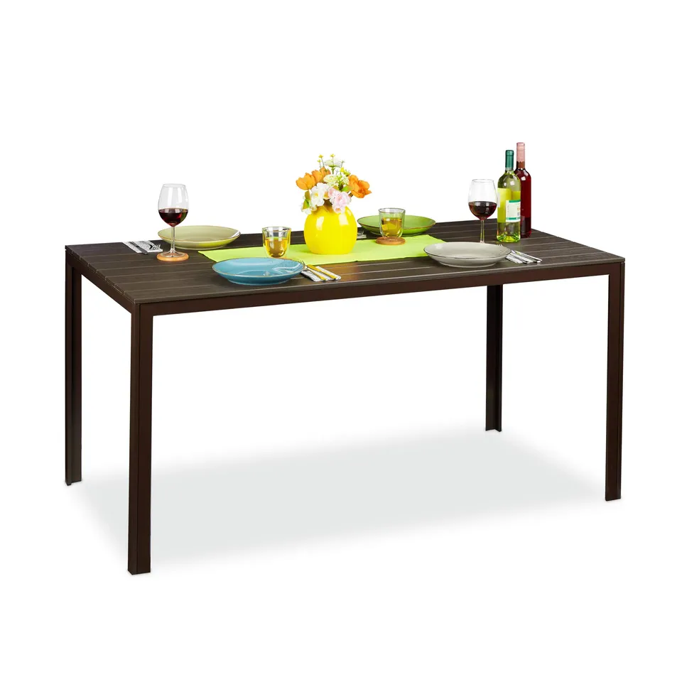 relaxdays-gartentisch-rechteckig-holzoptik-155-5x78-cm-braun-f-r-6-personen image 1