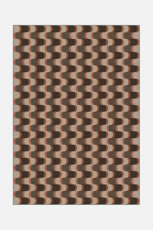 teppana-linea-kastanie-teppich-waschbarer-geometrie-teppich-braun image 1