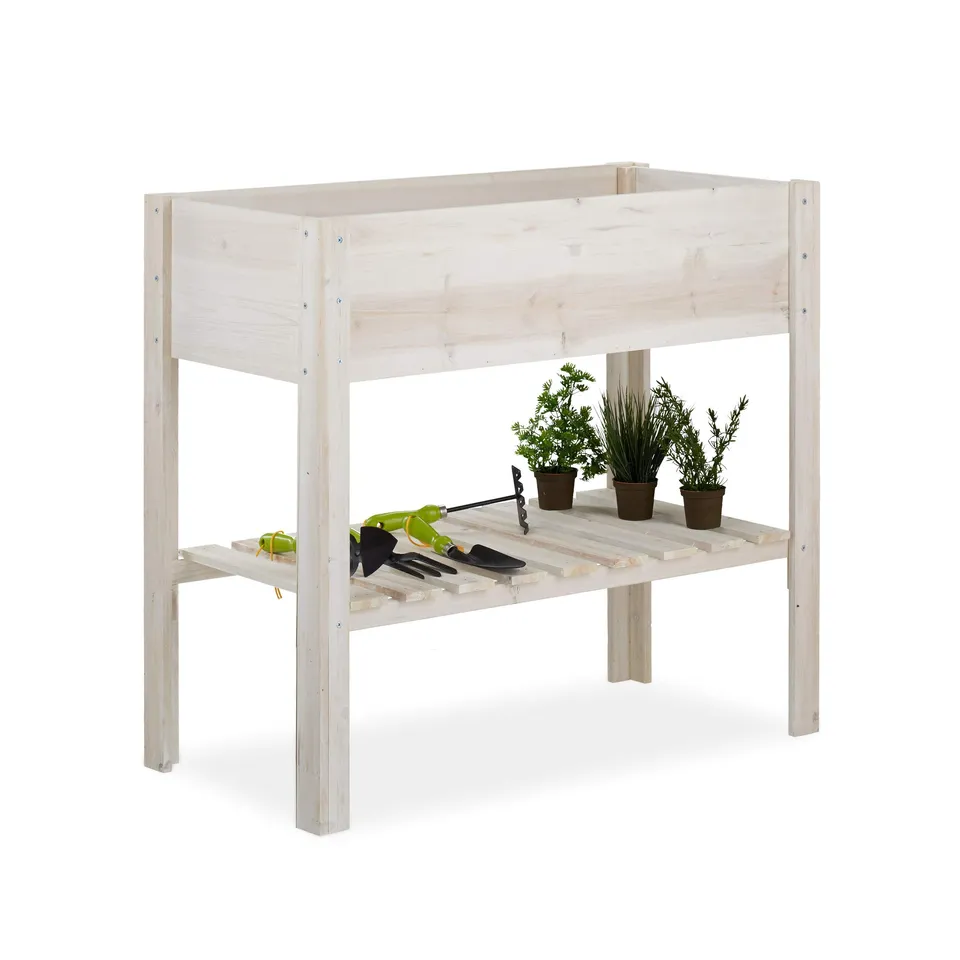 relaxdays-hochbeet-holz-mit-stauraum-80-x-88-x-44-cm-wei image 1