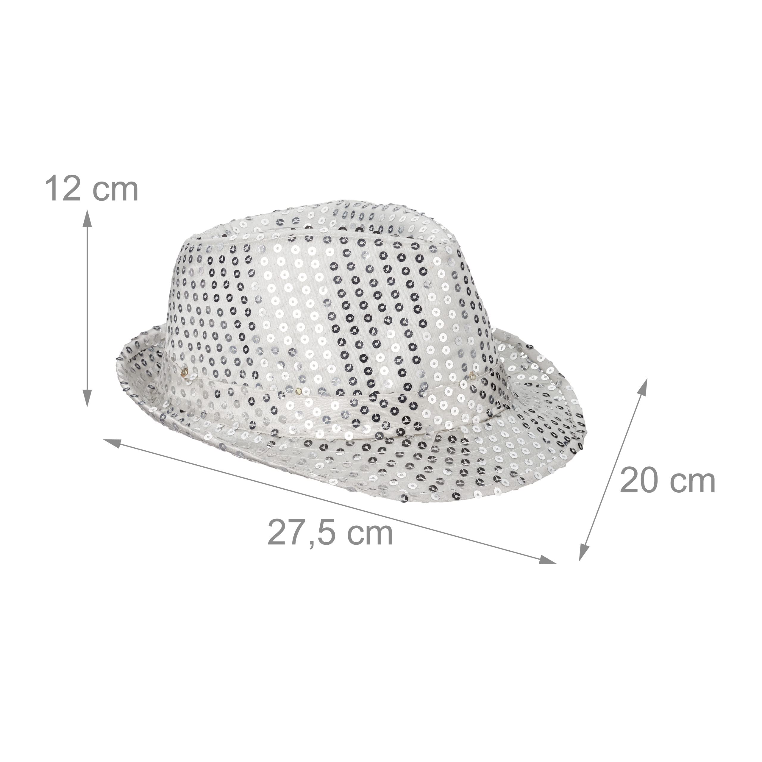 relaxdays-pailletten-hut-silber-mit-6-leds-und-glitzer-partyhut-einheitsgr-e image 4