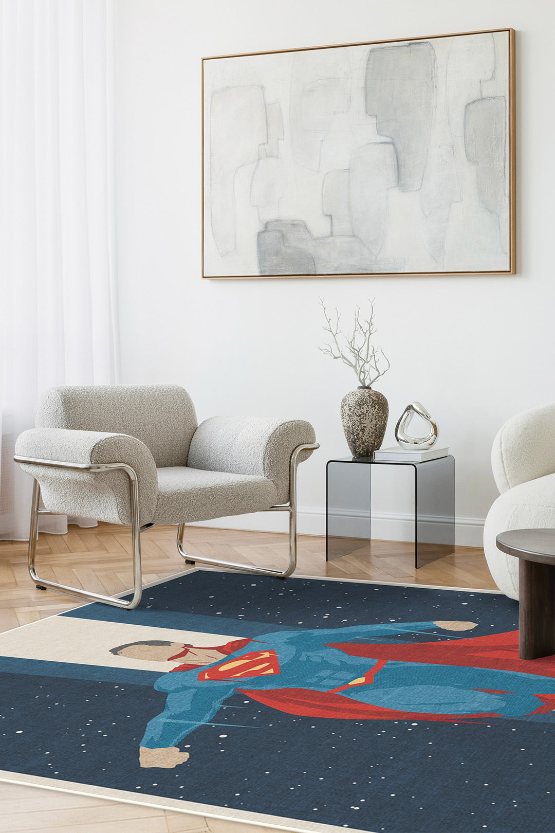 teppana-superman-weltraum-dunkelblau-teppich-kinder-waschbar image 4