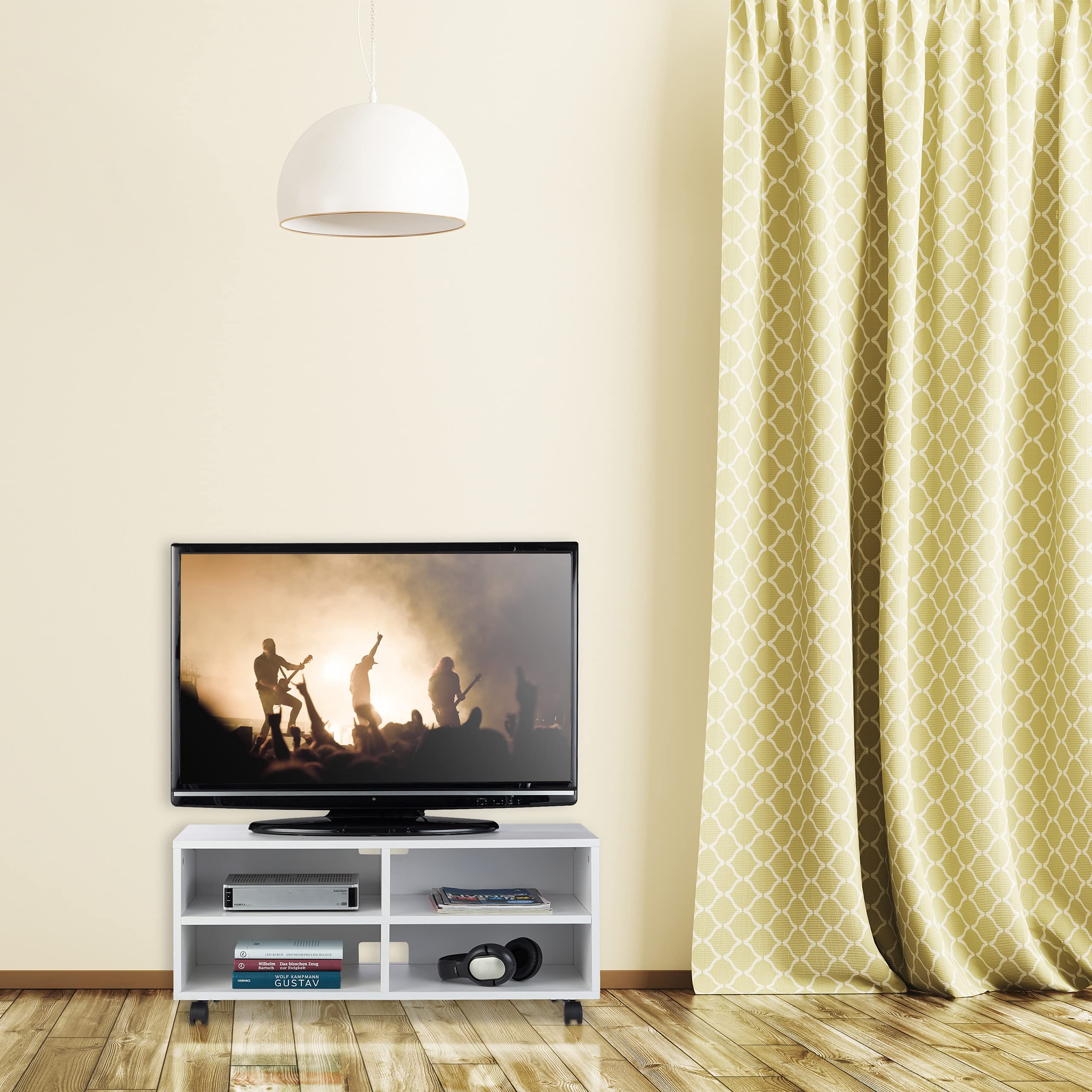 relaxdays-tv-board-mit-rollen-und-4-f-chern-hbt-35x80x35-cm-wei image 2