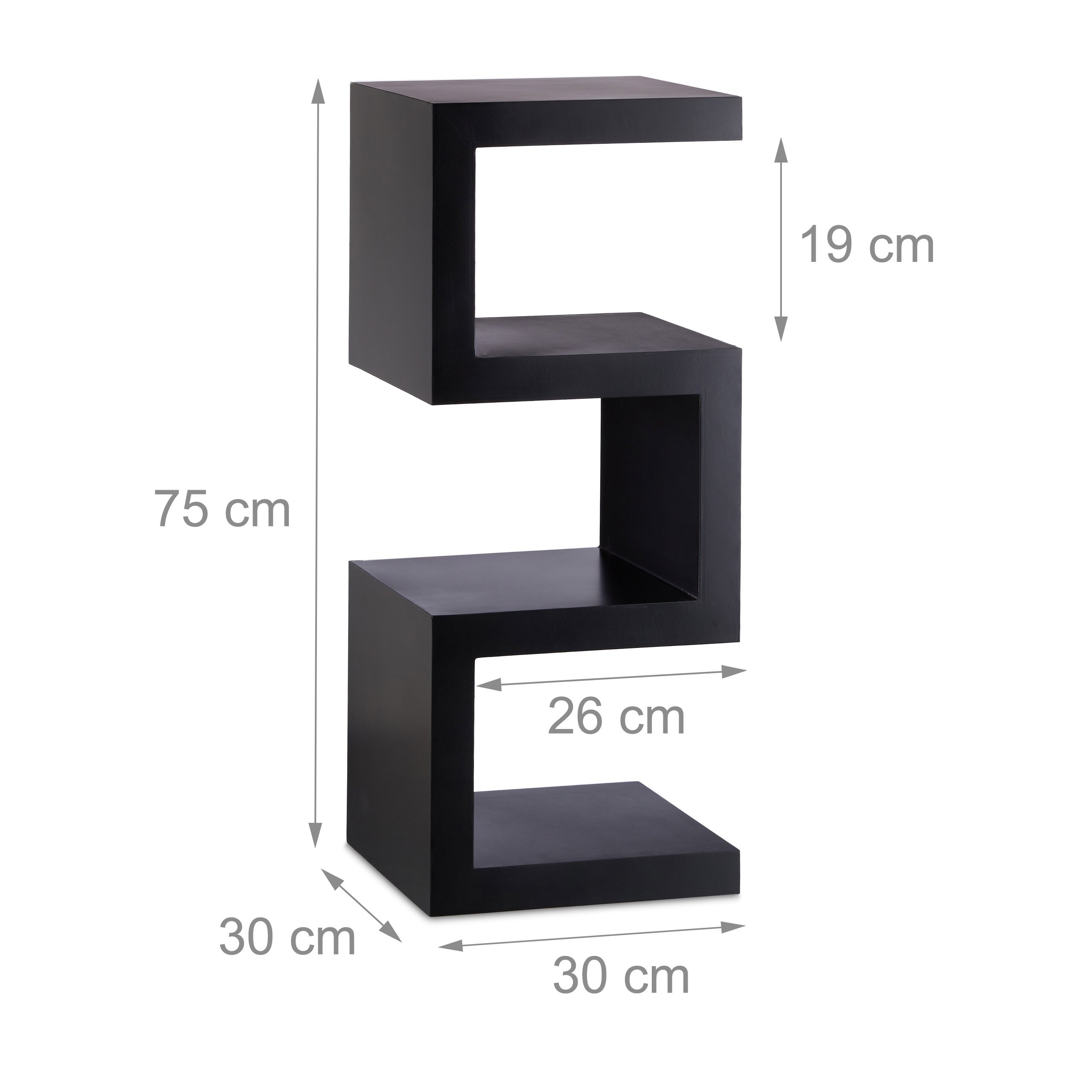 relaxdays-retro-standregal-zickzack-75x30x30-cm-schwarz image 3