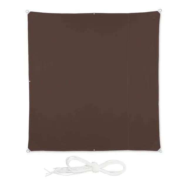relaxdays-sonnensegel-quadratisch-2-x-2-m-braun-wasserabweisendes-terrassen-balk image 1