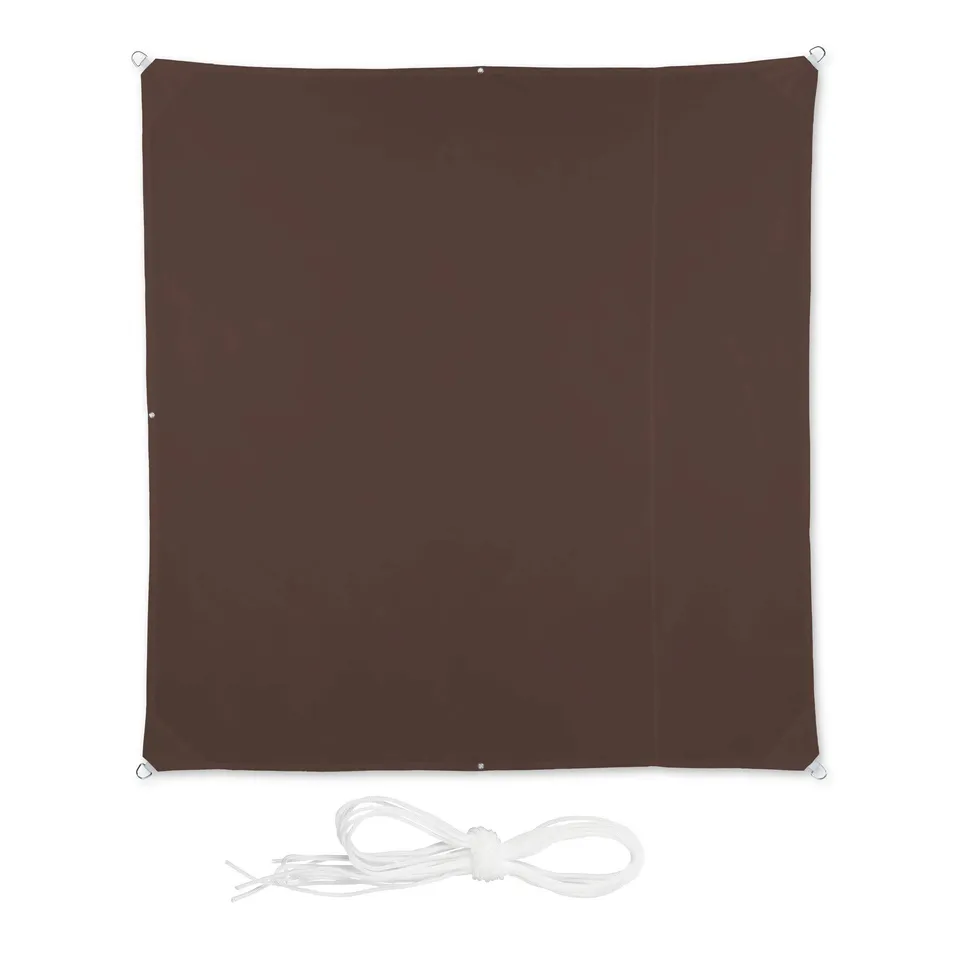 relaxdays-sonnensegel-quadratisch-2-x-2-m-braun-wasserabweisendes-terrassen-balk image 1