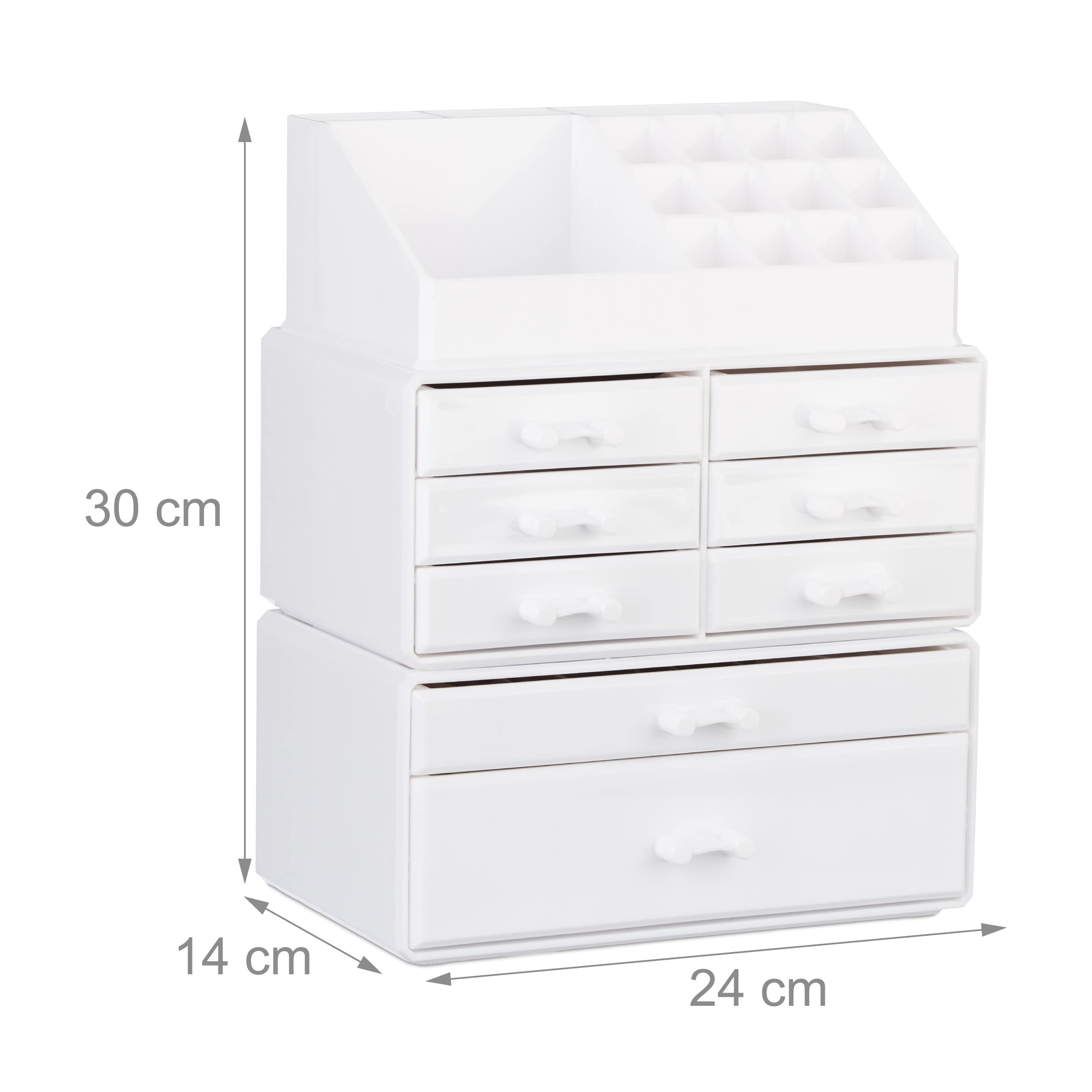 relaxdays-make-up-organizer-stapelbar-mit-8-schubladen-kosmetikregal-30-x-24-x-1 image 4