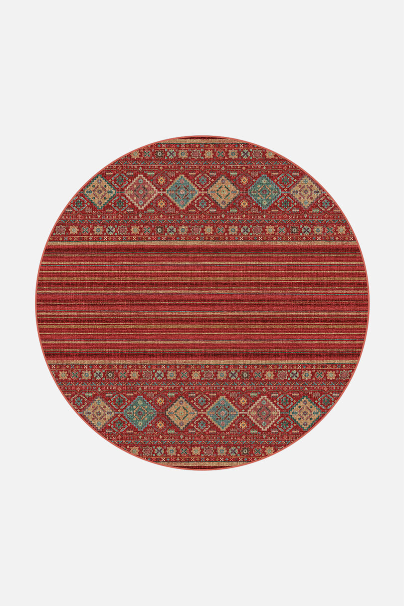 teppana-samira-granat-teppich-waschbarer-boho-teppich-mehrfarbig image 8